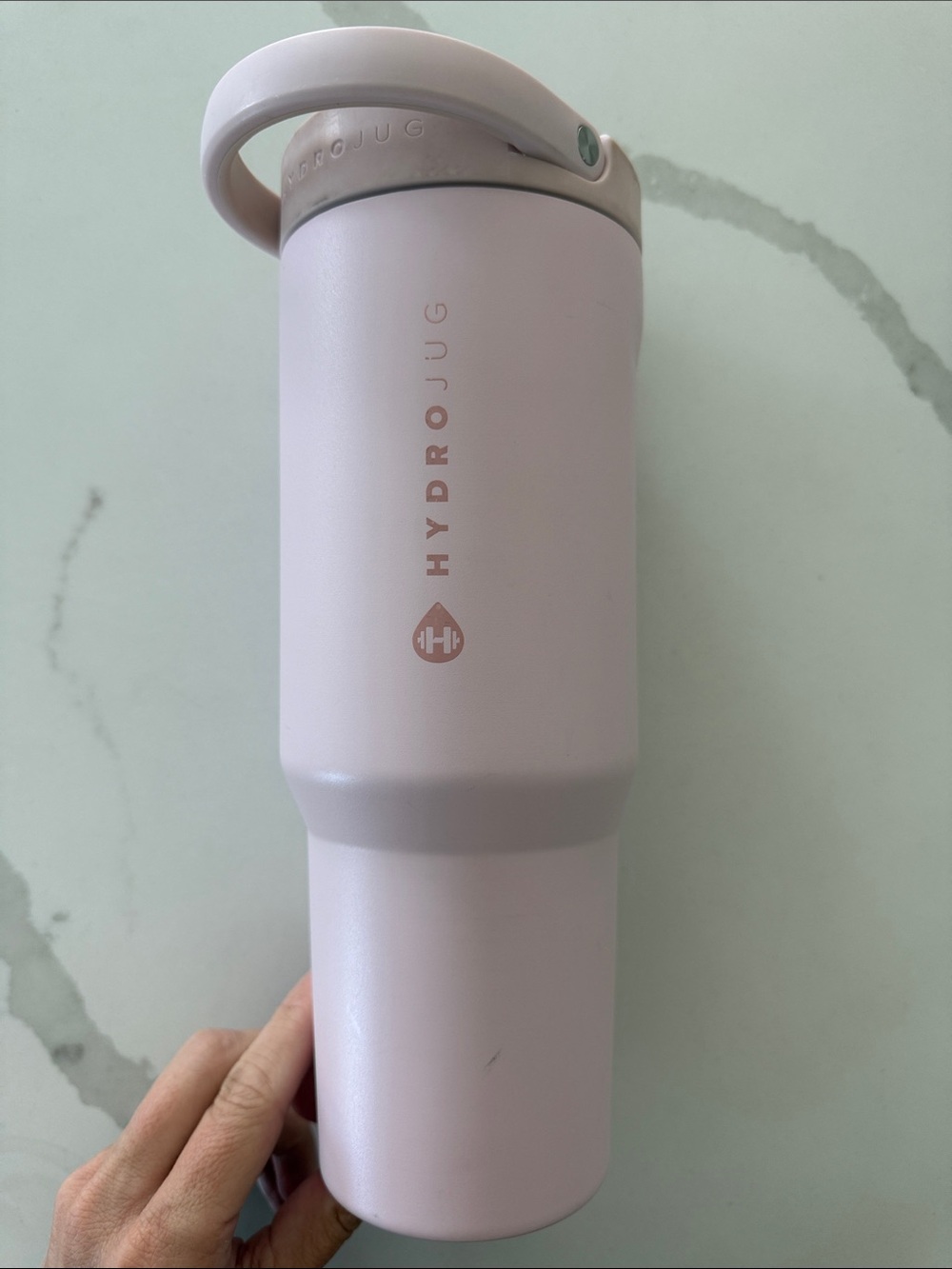 HydroJug Blush Pink Travel Bottle with Pale Pink Lid